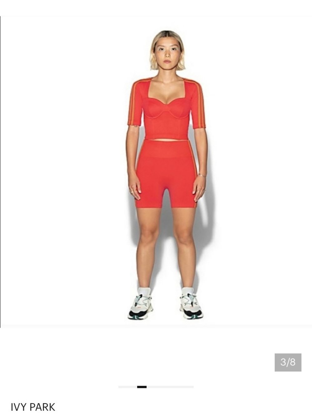 adidas Women's Red High-Waist Athletic Bike Shorts